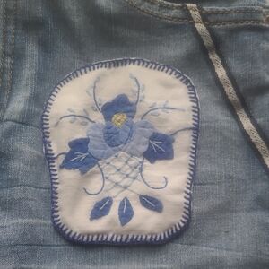 Stylish Blue Embroidered Patch For Women's Jeans Purses ETC